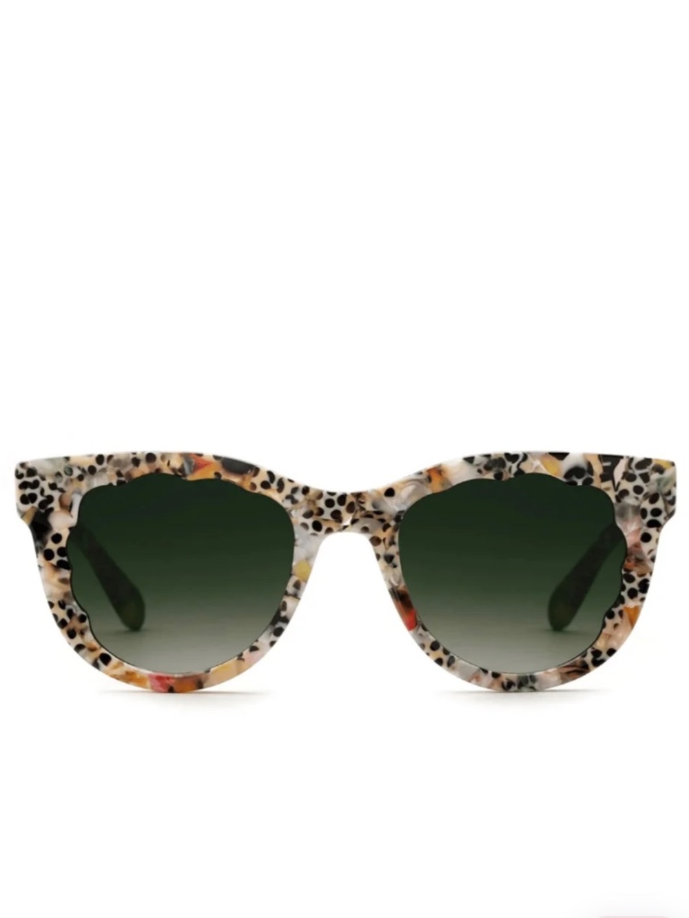New Women’s Krewe Ellie Poppy Scalloped Acetate Sunglasses